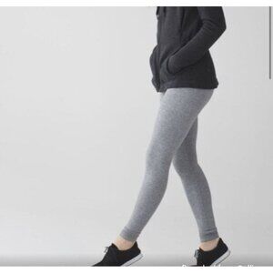 Lululemon Wunder Under Tight Legging Heathered Gray size 2 Mid Rise Full Length